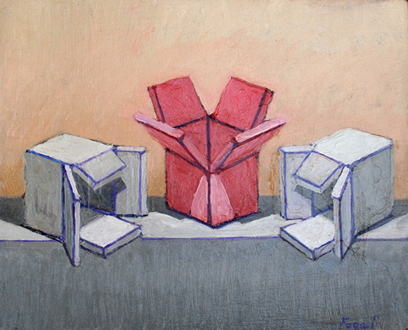 painting of boxes: realism